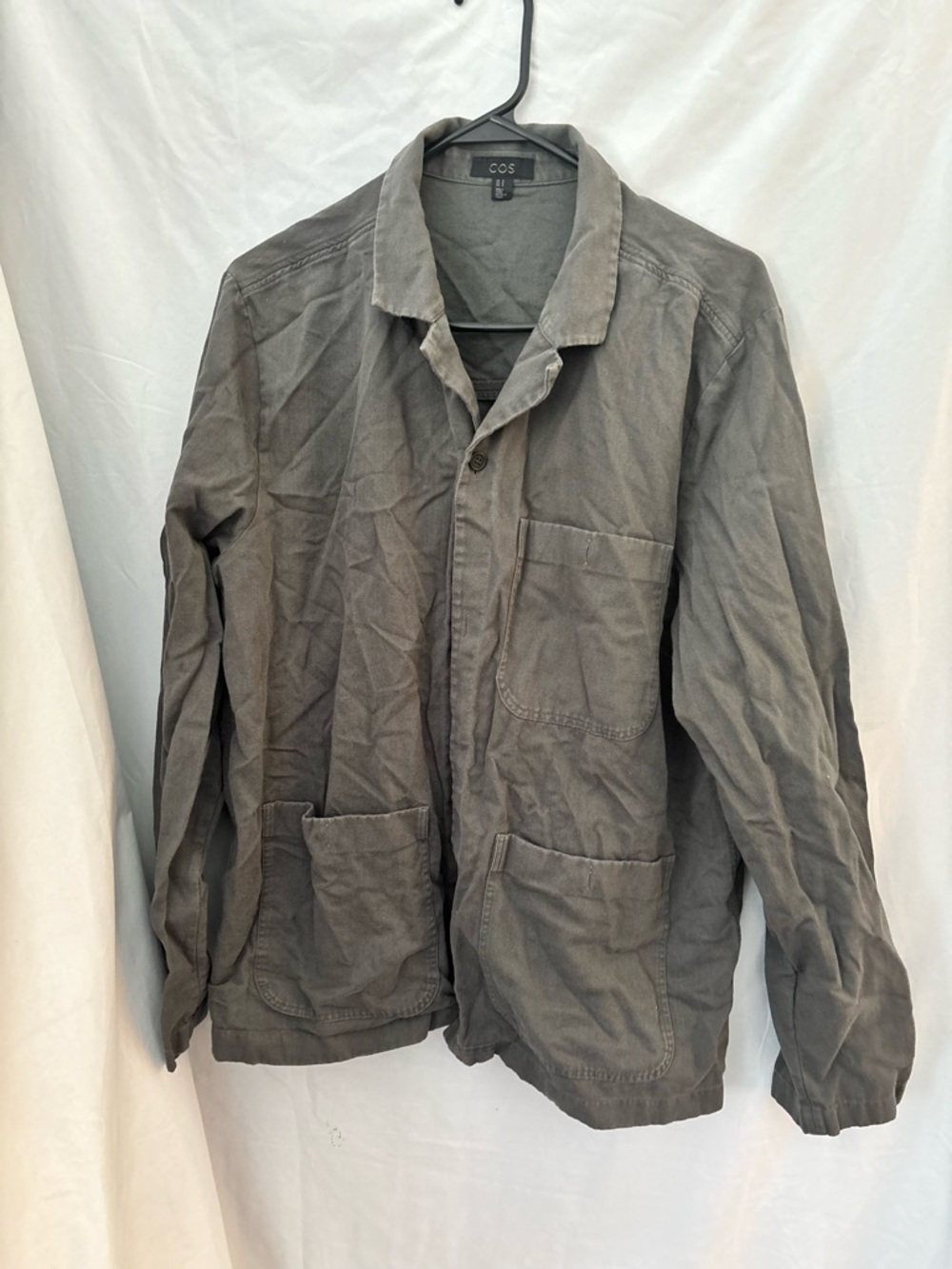 COS Men's Grey Utility button down fleece